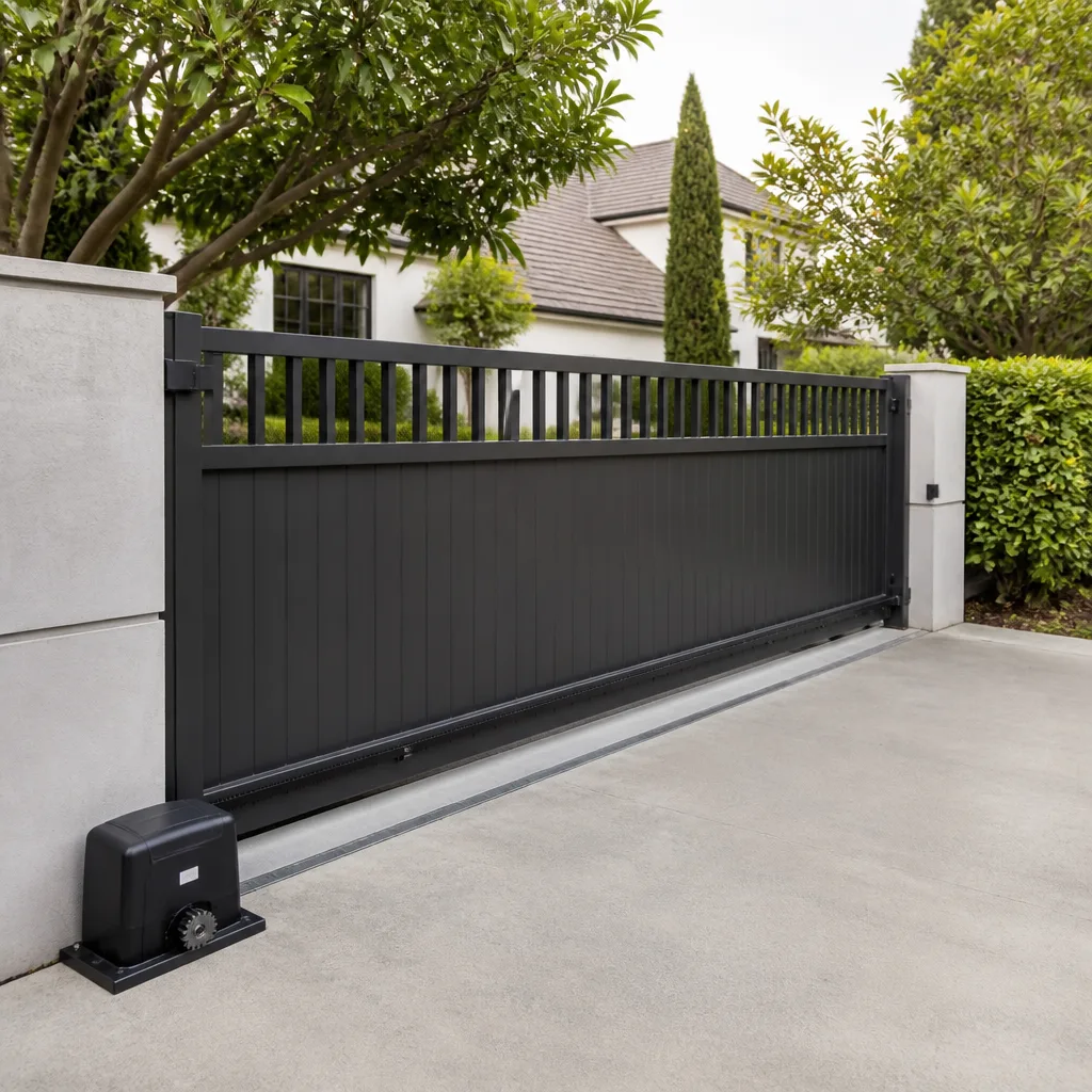 Sliding driveway gates